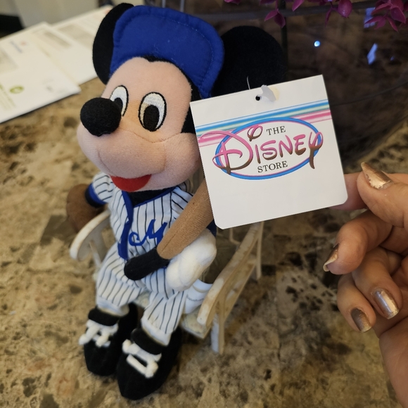 Disney Other - DISNEY Vintage 90s Baseball Mickey Mouse Bean Bag Plush New with Tag